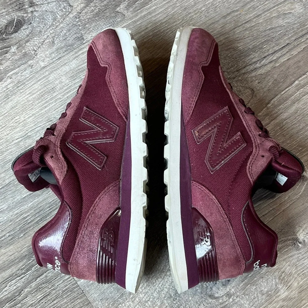 New Balance 515 Retro Sneakers Burgundy Glitter Suede Womens 8 UK‎ 6 EU 39